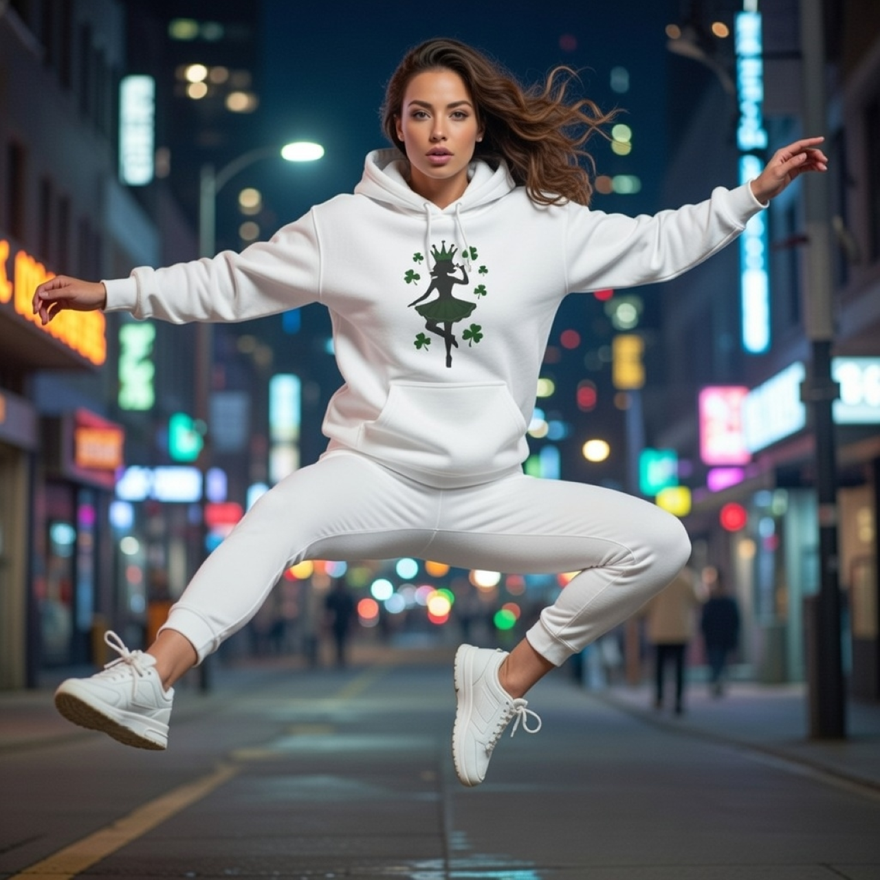 Shamrock Fairy Woman Hoodie – Garment-Dyed Celtic Fairy Pullover product thumbnail image