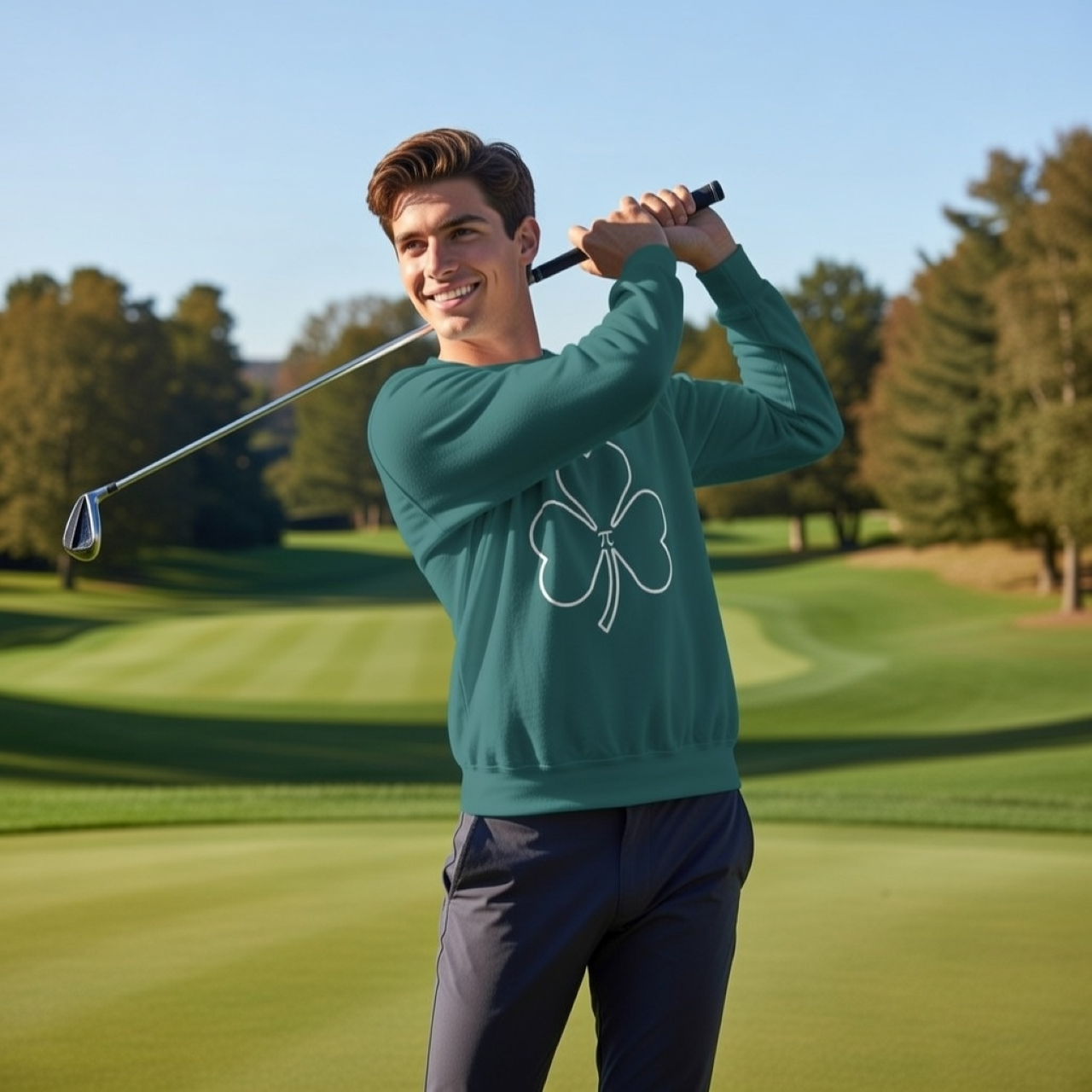 Pi Shamrock Sweatshirt – Garment-Dyed Cozy Irish-Inspired Sweatshirt