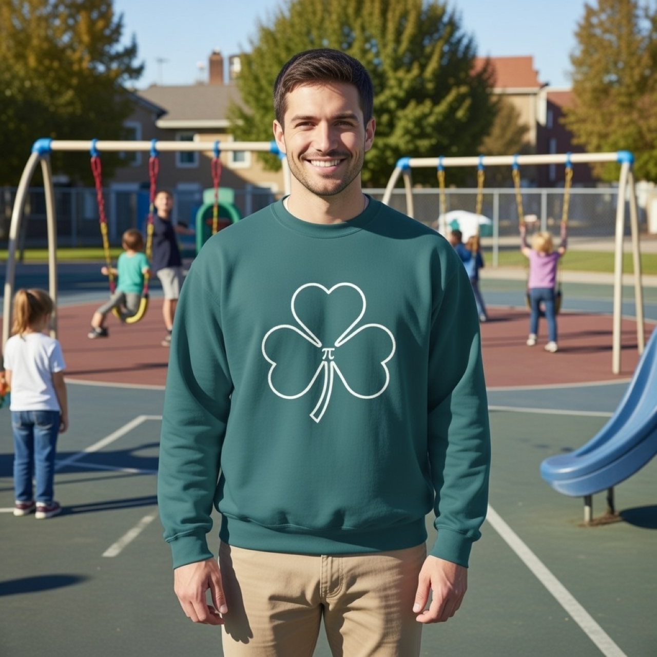 Pi Shamrock Sweatshirt – Garment-Dyed Cozy Irish-Inspired Sweatshirt product thumbnail image