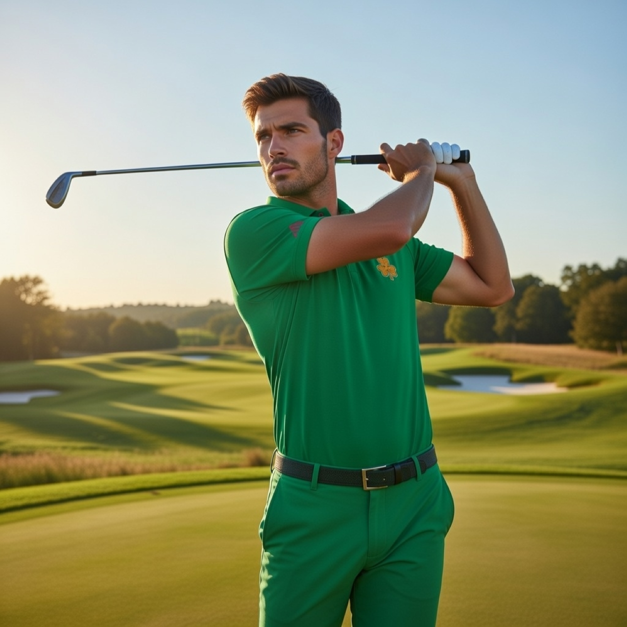 Golden Shamrock Performance Polo – Men’s Moisture-Wicking Golf &amp; Active Shirt with UPF 50+