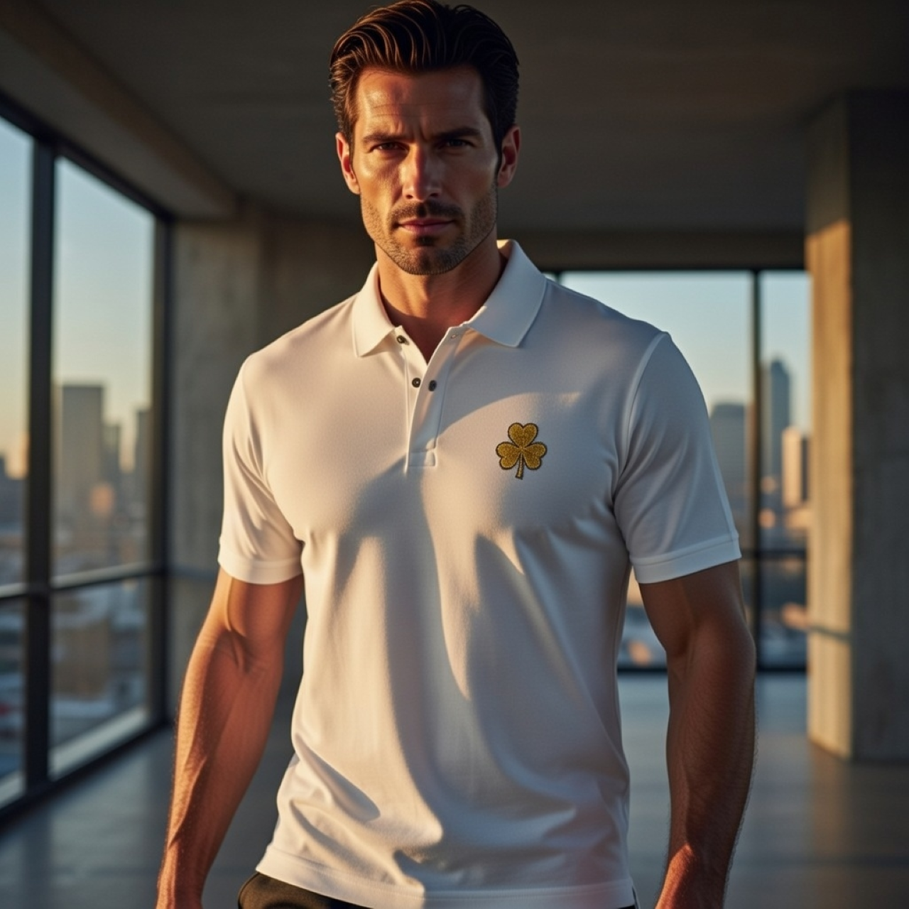 Golden Shamrock Performance Polo (Lightweight Edition) – Men’s Moisture-Wicking Golf &amp; Casual Shirt with UPF 50+ product thumbnail image