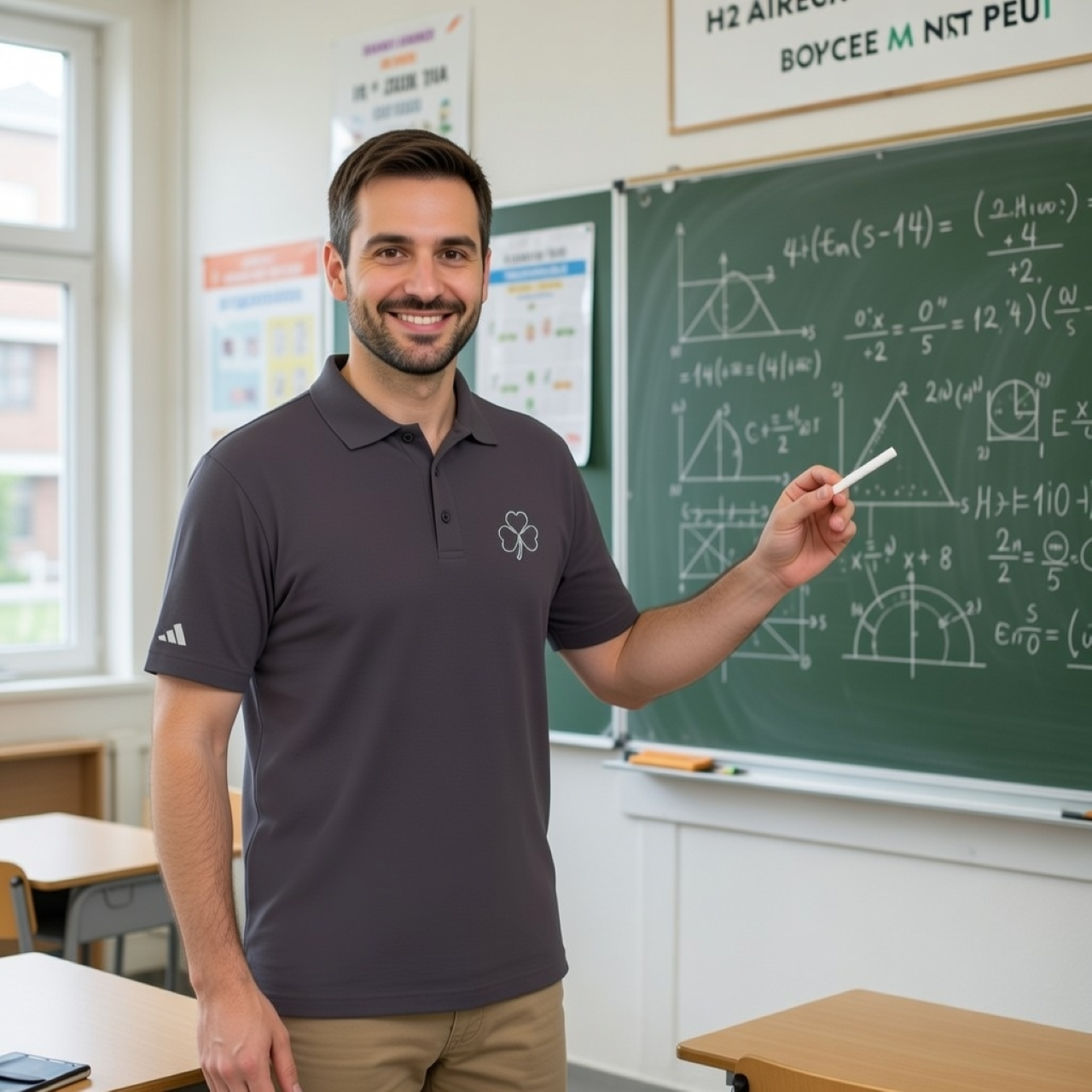 Pi Shamrock Polo Shirt – Adidas Performance Polo with Embroidered Shamrock