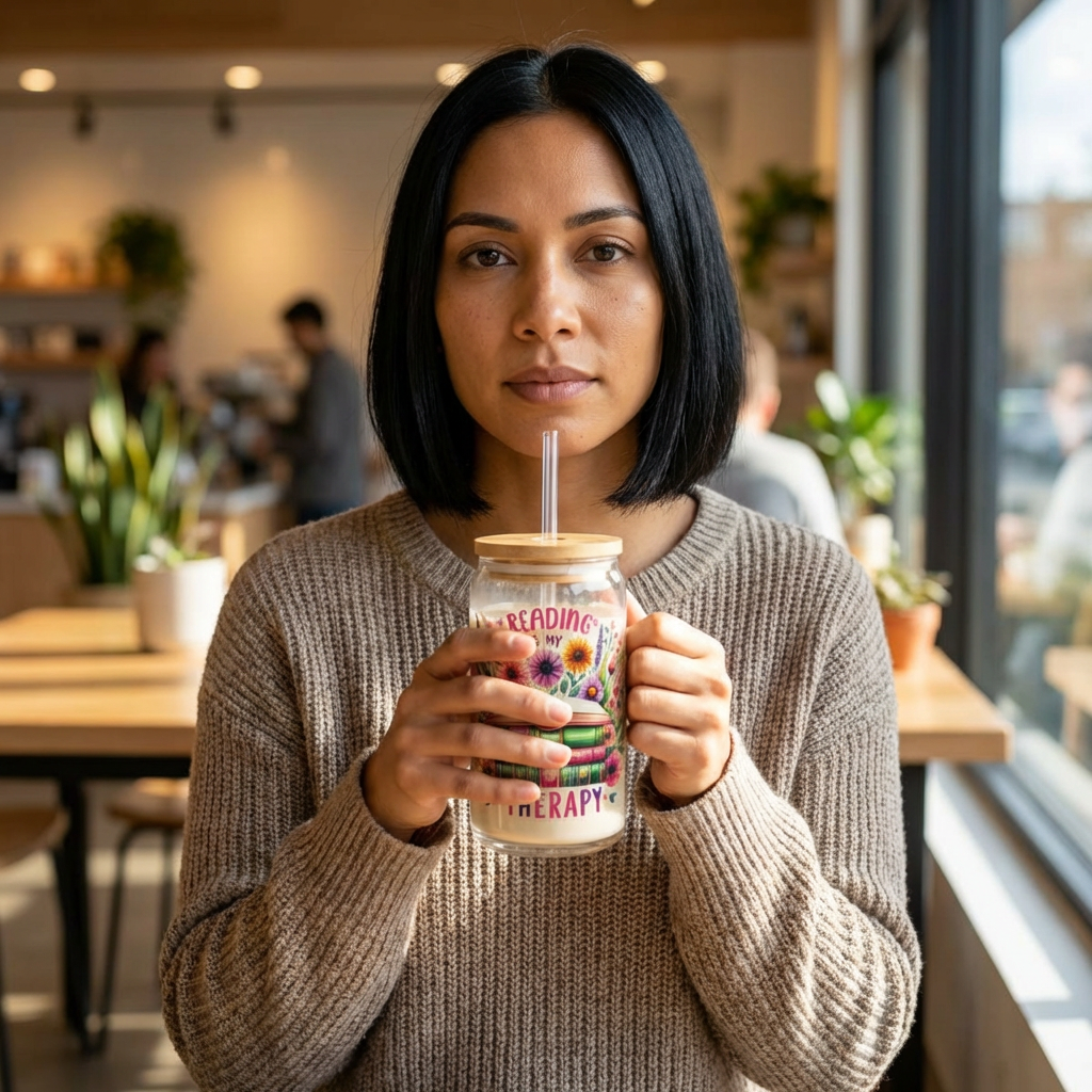 Reading Is My Therapy Glass Sipper|Garden Floral Bookish Gift | Wildflower Aesthetic|Gift for botonical readers product thumbnail image Reading Is My Therapy Glass Sipper|Garden Floral Bookish Gift | Wildflower Aesthetic|Gift for botonical readers product thumbnail image