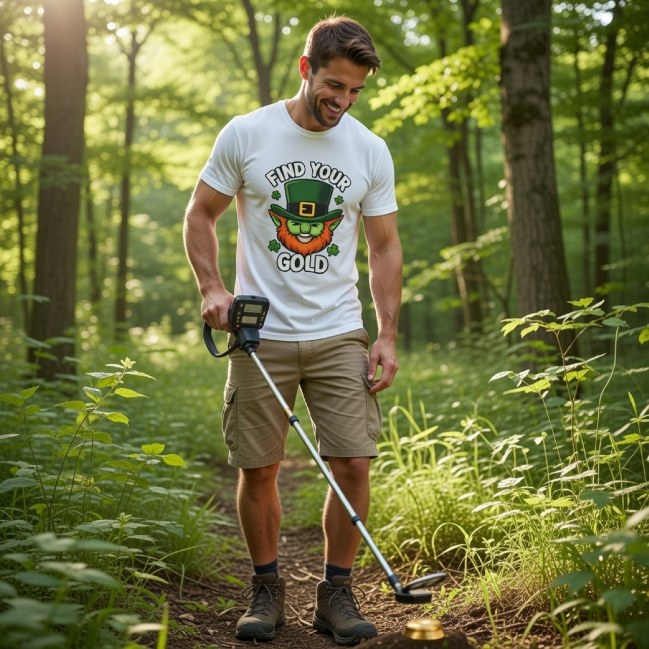 Find Your Gold Leprechaun T-Shirt – Men’s St. Patrick’s Day Graphic Tee in Soft Cotton