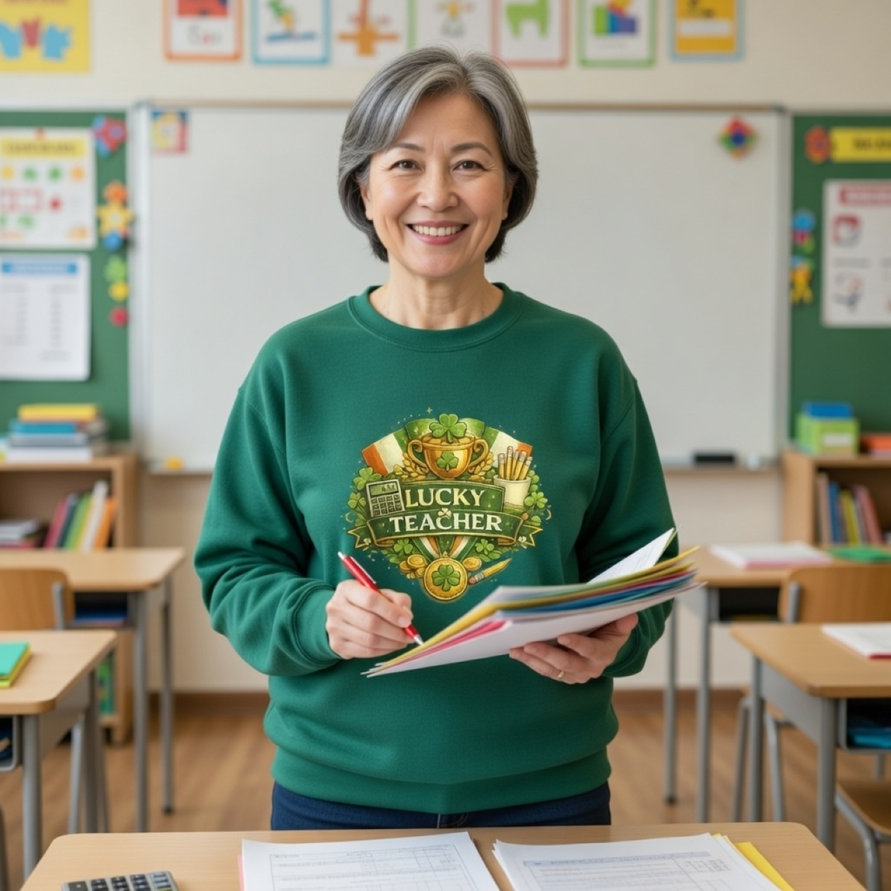 Lucky Teacher Sweatshirt – St. Patrick’s Day Pullover for Educators product thumbnail image Lucky Teacher Sweatshirt – St. Patrick’s Day Pullover for Educators product thumbnail image
