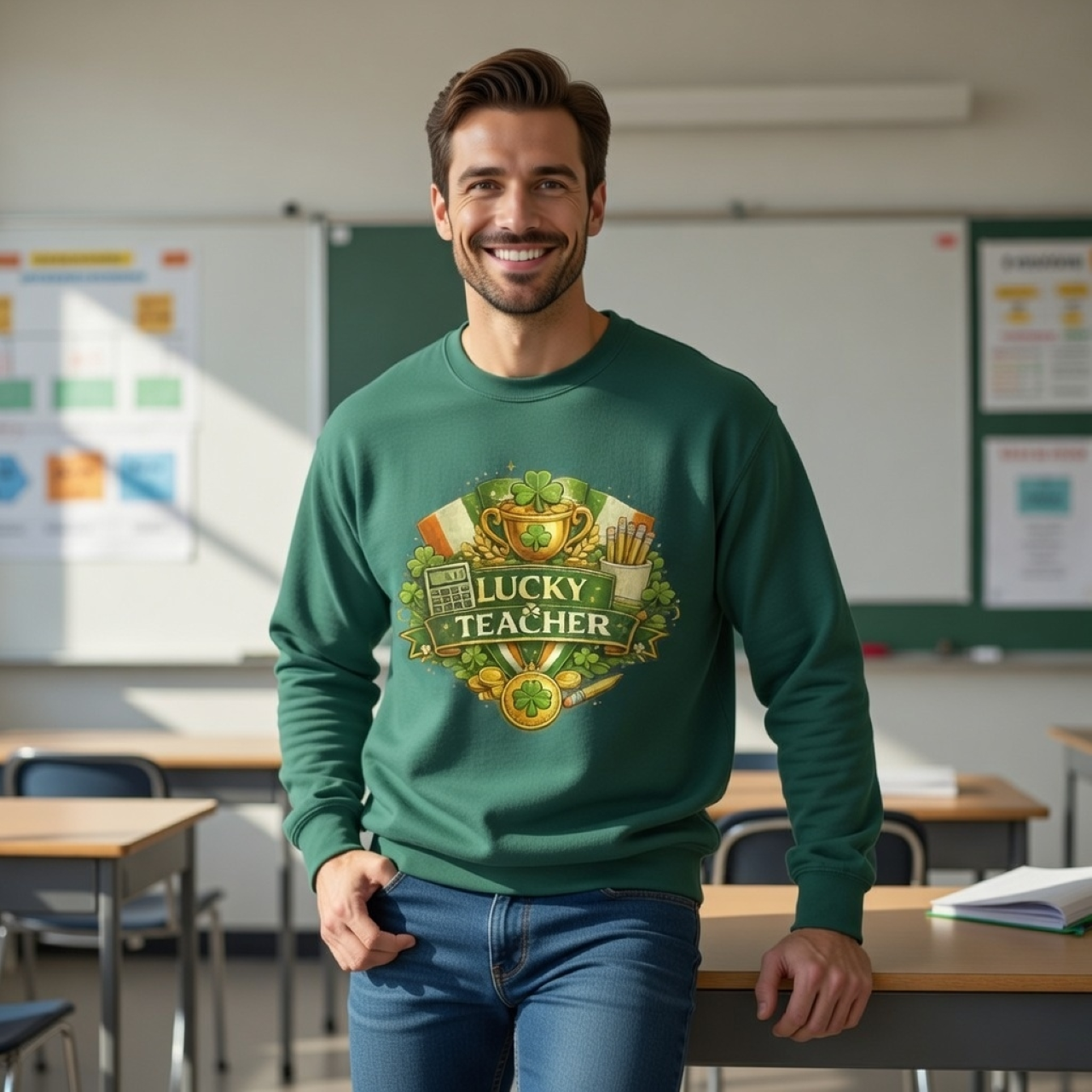 Lucky Teacher Sweatshirt – St. Patrick’s Day Pullover for Educators product thumbnail image