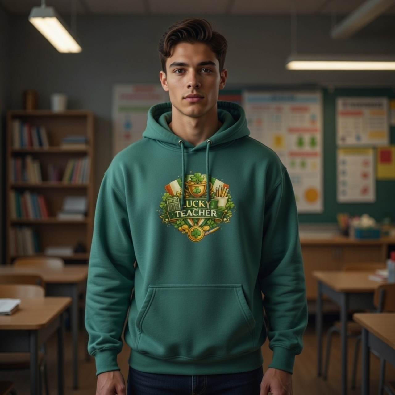 Lucky Teacher Hoodie – Cozy St. Patrick’s Day Pullover for Educators product thumbnail image Lucky Teacher Hoodie – Cozy St. Patrick’s Day Pullover for Educators product thumbnail image