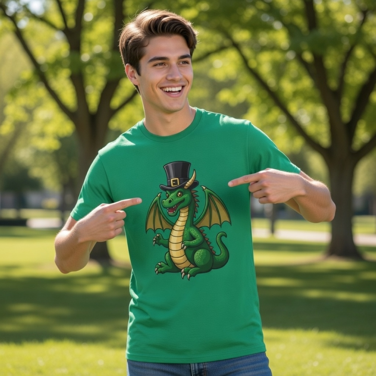 Leprechaun Dragon Tee – Funny St. Patrick’s Day Shirt for Fantasy &amp; Irish Fans product thumbnail image
