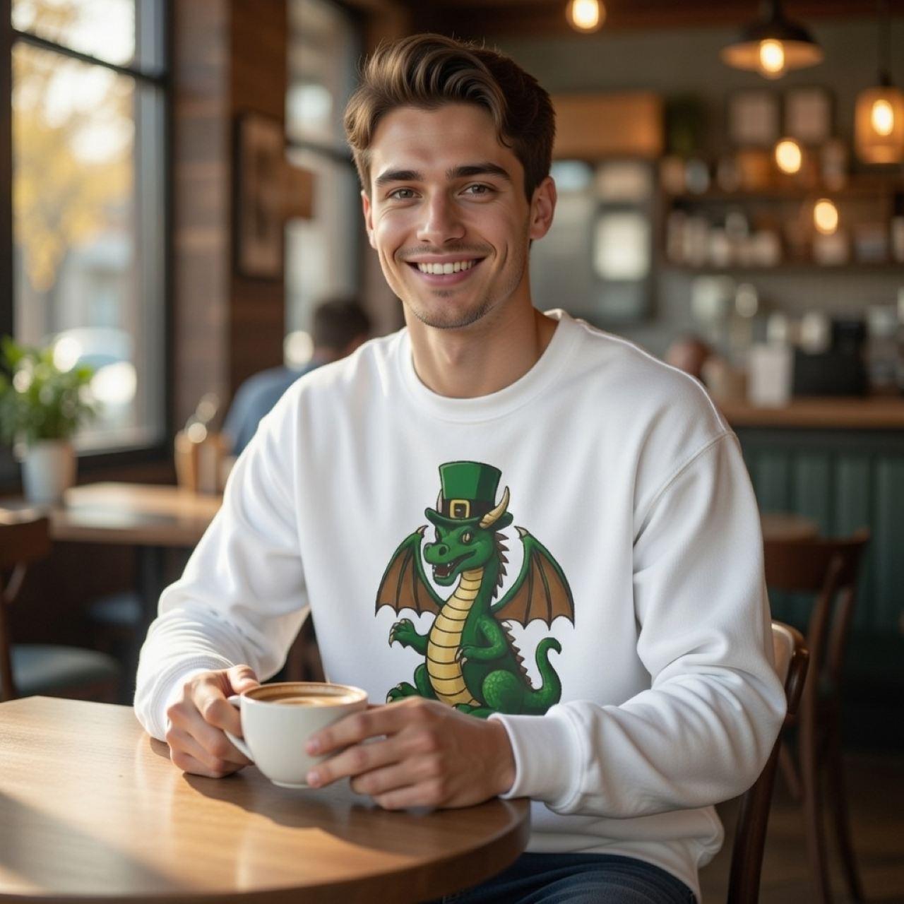 Leprechaun Dragon Sweatshirt – St. Patrick’s Day Pullover for Fantasy &amp; Irish Fans product thumbnail image