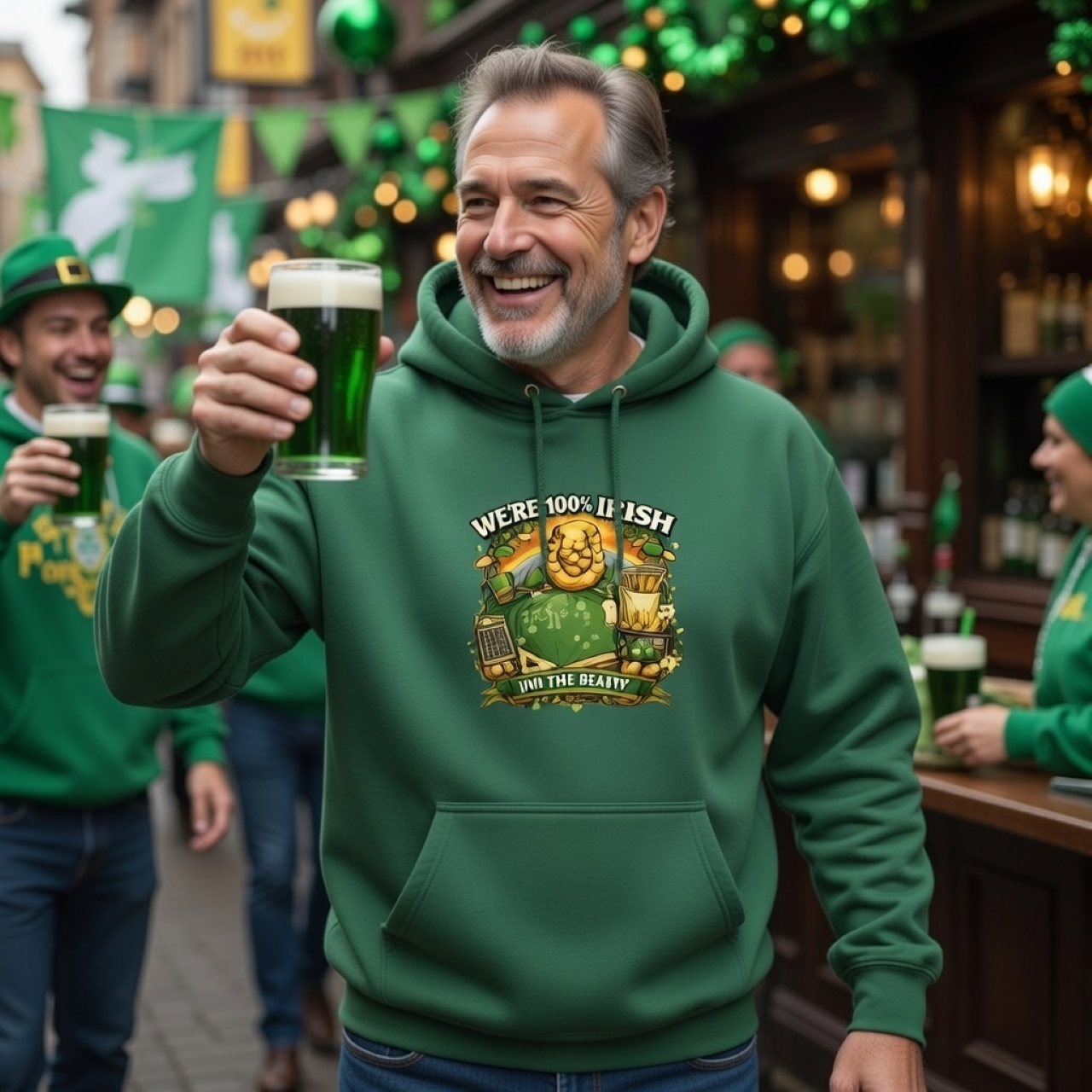 100% Irish Math Hoodie – Heavyweight Unisex St. Patrick’s Day Sweatshirt, Cozy Irish Graphic Hoodie product thumbnail image