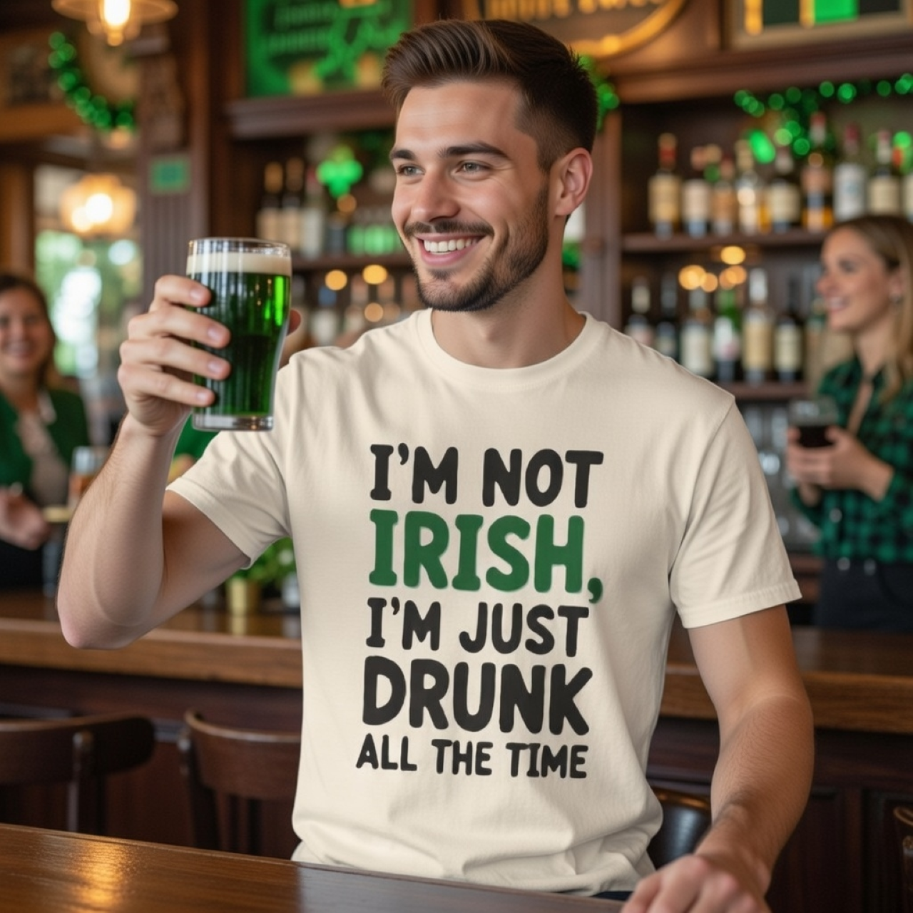 I’m Not Irish Just Drunk All the Time Tee – Funny St. Patrick’s Day Shirt, Unisex Drinking Graphic T-Shirt product thumbnail image I’m Not Irish Just Drunk All the Time Tee – Funny St. Patrick’s Day Shirt, Unisex Drinking Graphic T-Shirt product thumbnail image