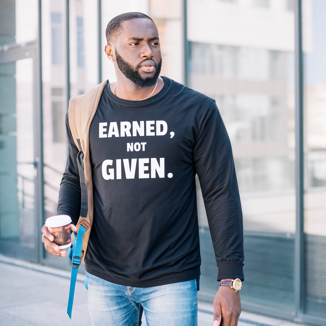 Earned Not Given Long Sleeve Tee product thumbnail image Earned Not Given Long Sleeve Tee product thumbnail image