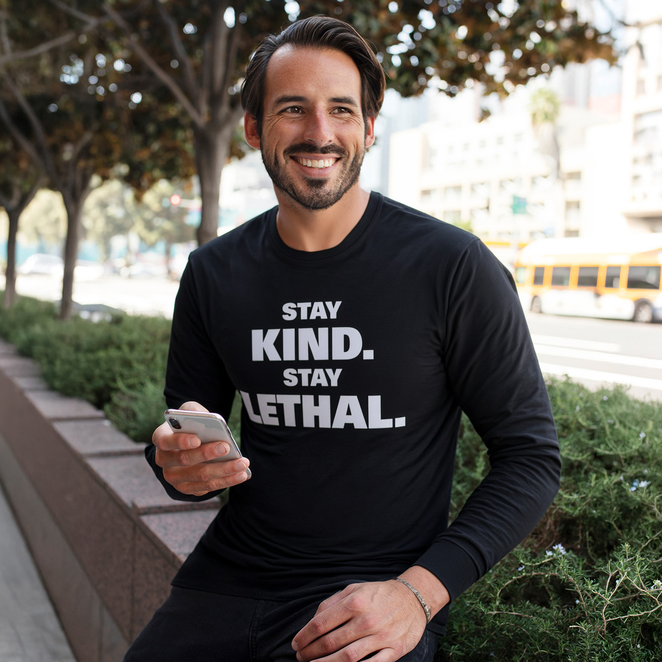 Stay Kind. Stay Lethal. Long Sleeve Tee product thumbnail image Stay Kind. Stay Lethal. Long Sleeve Tee product thumbnail image