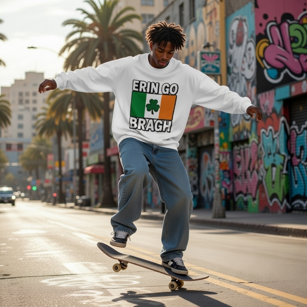 Erin Go Bragh Irish Flag Sweatshirt – Irish Pride Crewneck, St. Patrick’s Day Unisex Graphic Pullover product thumbnail image