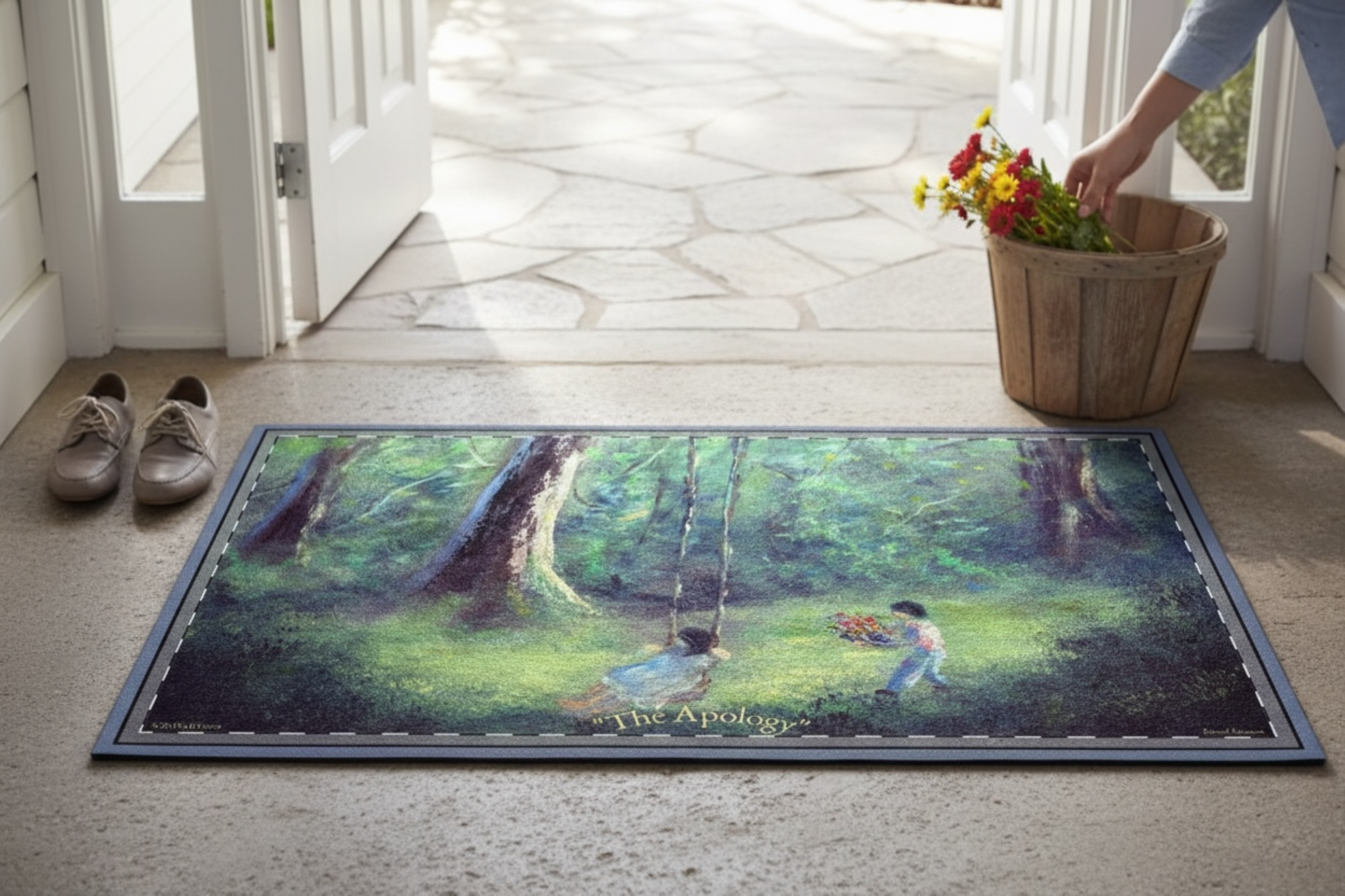 Polyester Doormat — "The Apology" product thumbnail image Polyester Doormat — "The Apology" product thumbnail image