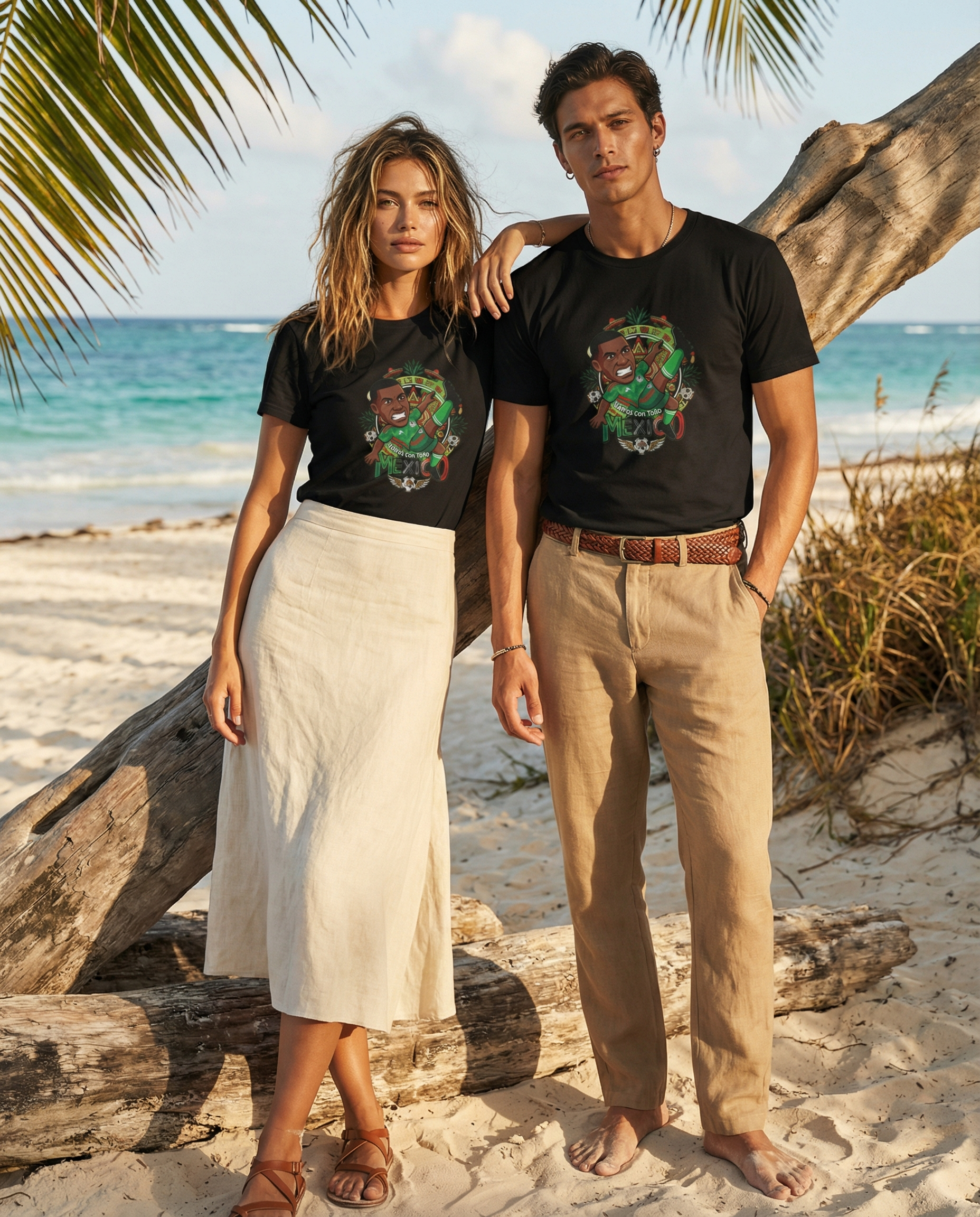 Mexico Fútbol Cartoon Tee | Boho Beach Streetwear Edition 🌴⚽ product thumbnail image Mexico Fútbol Cartoon Tee | Boho Beach Streetwear Edition 🌴⚽ product thumbnail image