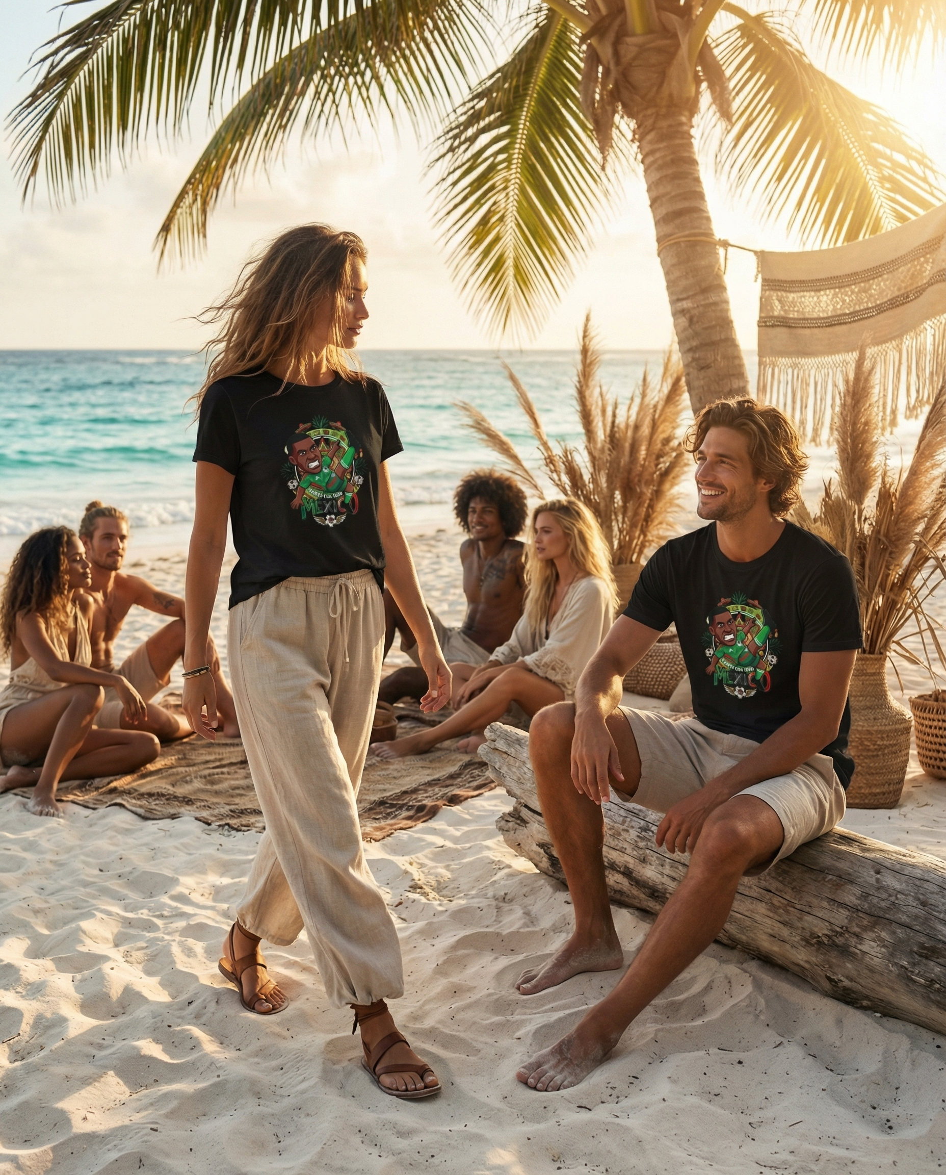 Mexico Fútbol Cartoon Tee | Boho Beach Streetwear Edition 🌴⚽