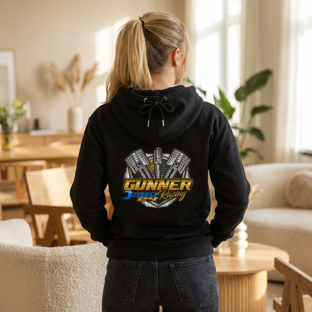 Gunner Begoon Racing Zip Hoodie – Skull Helmet Racing Team Jacket product thumbnail image