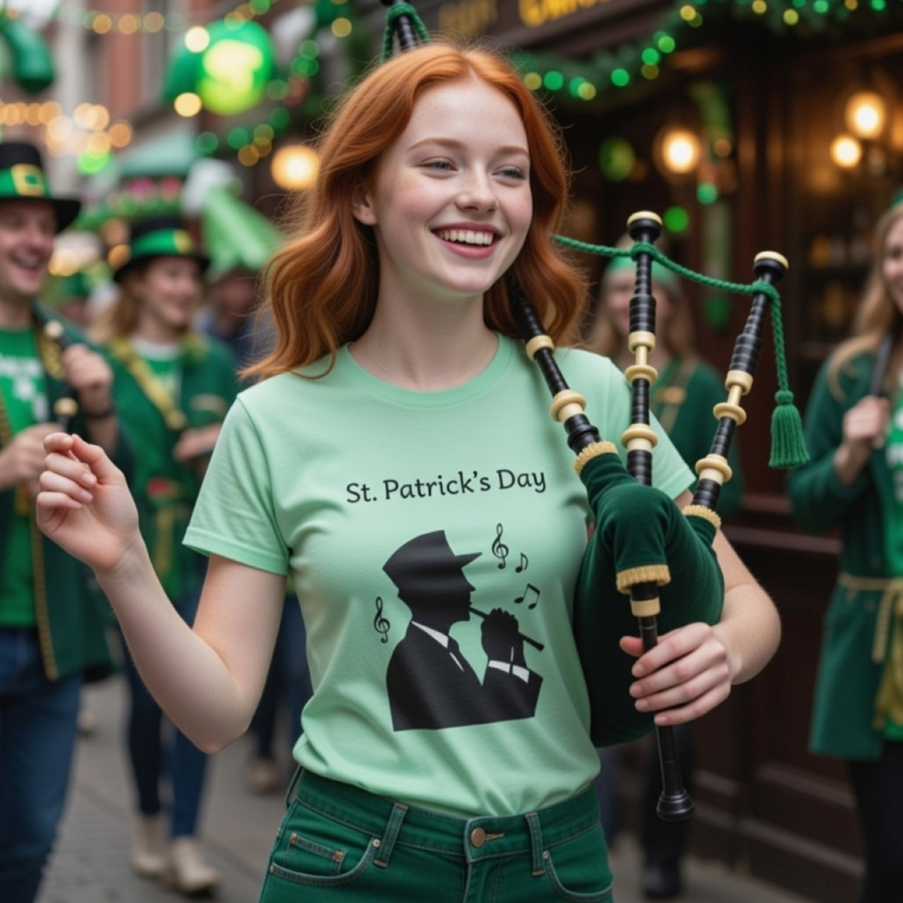 St. Patrick’s Day Music Man Tee – Irish Pub Music Graphic T-Shirt, Heavyweight Unisex Tee product thumbnail image St. Patrick’s Day Music Man Tee – Irish Pub Music Graphic T-Shirt, Heavyweight Unisex Tee product thumbnail image