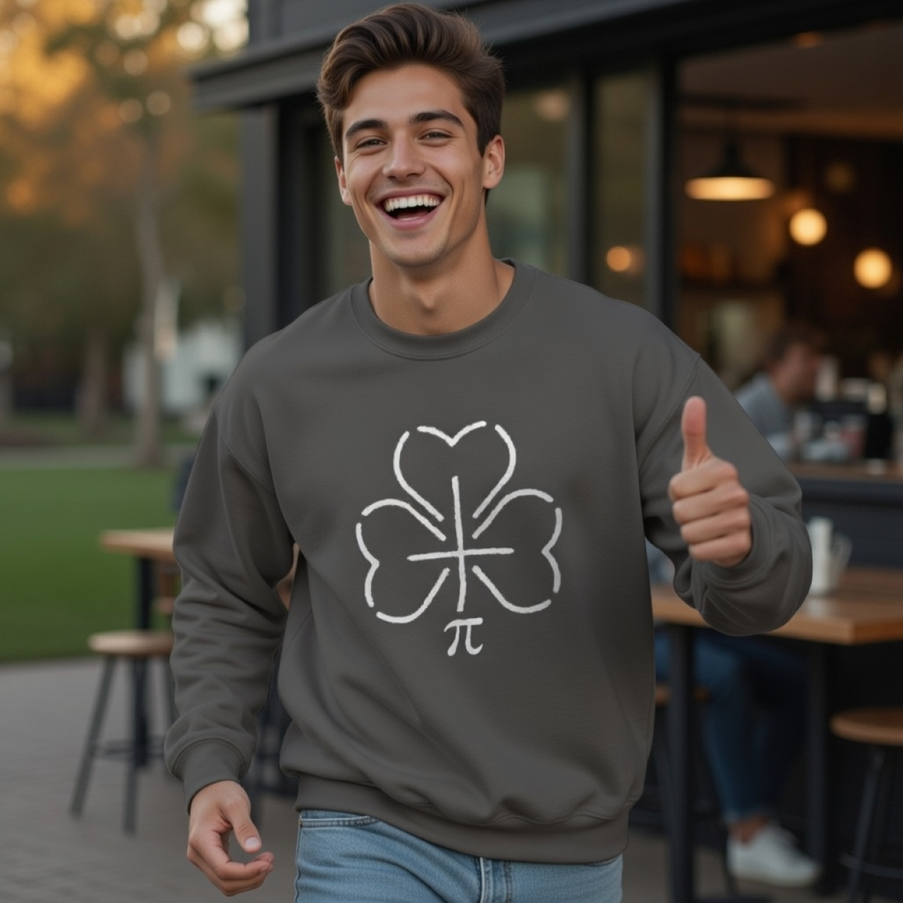 Pi Shamrock Pi Sweatshirt – Garment-Dyed Clover Math Crewneck product thumbnail image Pi Shamrock Pi Sweatshirt – Garment-Dyed Clover Math Crewneck product thumbnail image