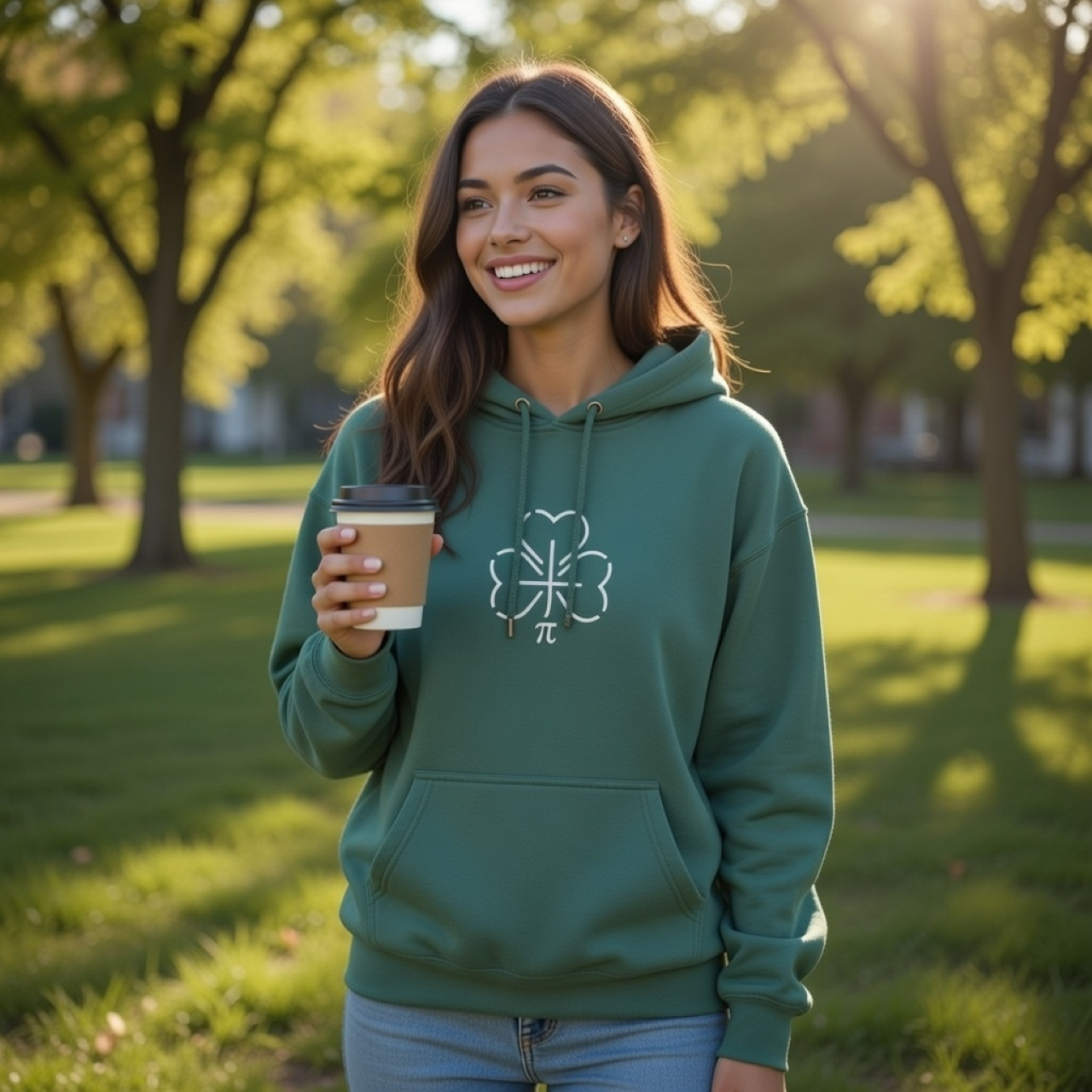 Shamrock Pi Hoodie – Garment-Dyed Clover Math Hoodie product thumbnail image