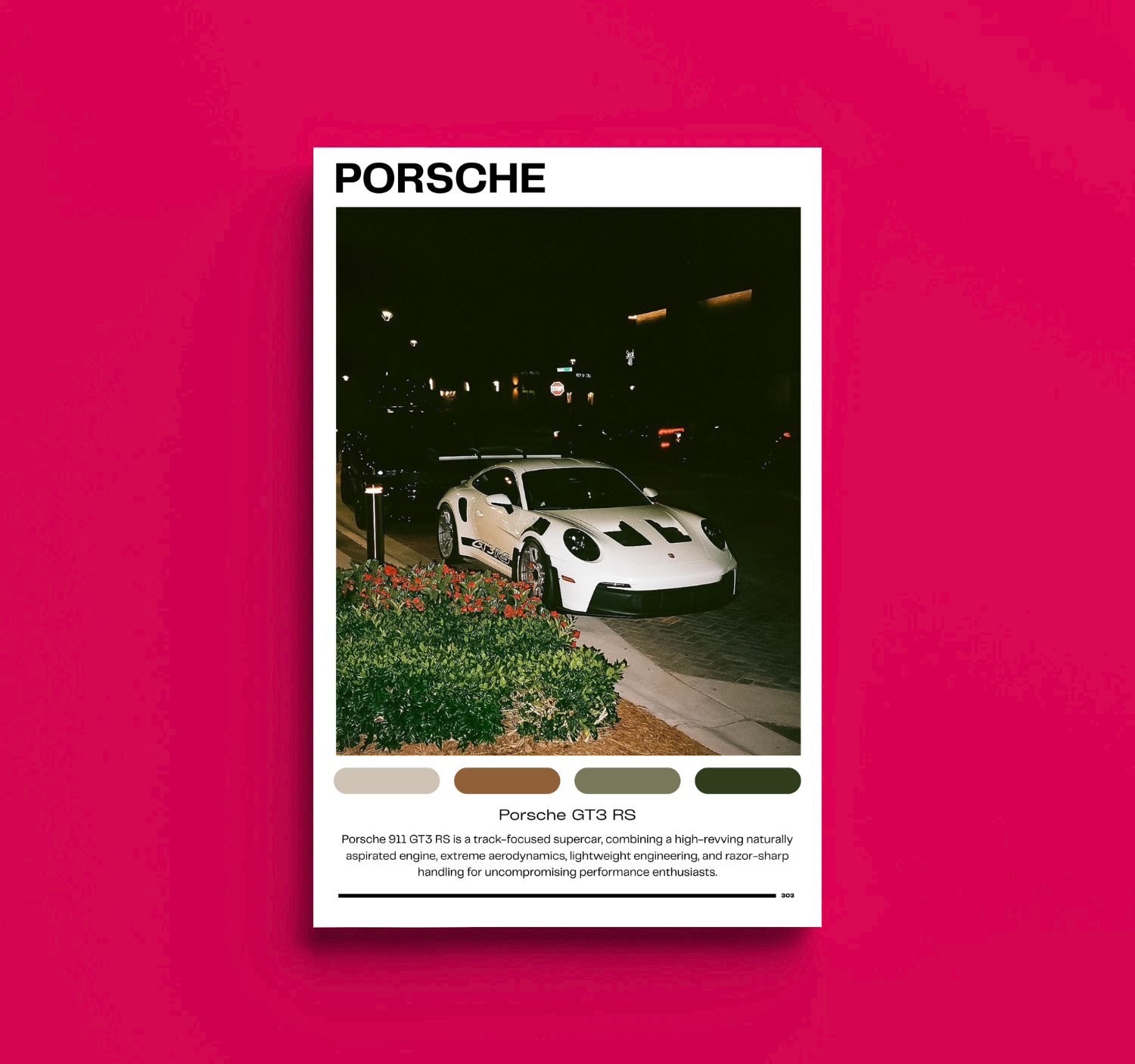 Porsche GT3 RS Poster | Rolled Poster, Automotive Wall Art product thumbnail image