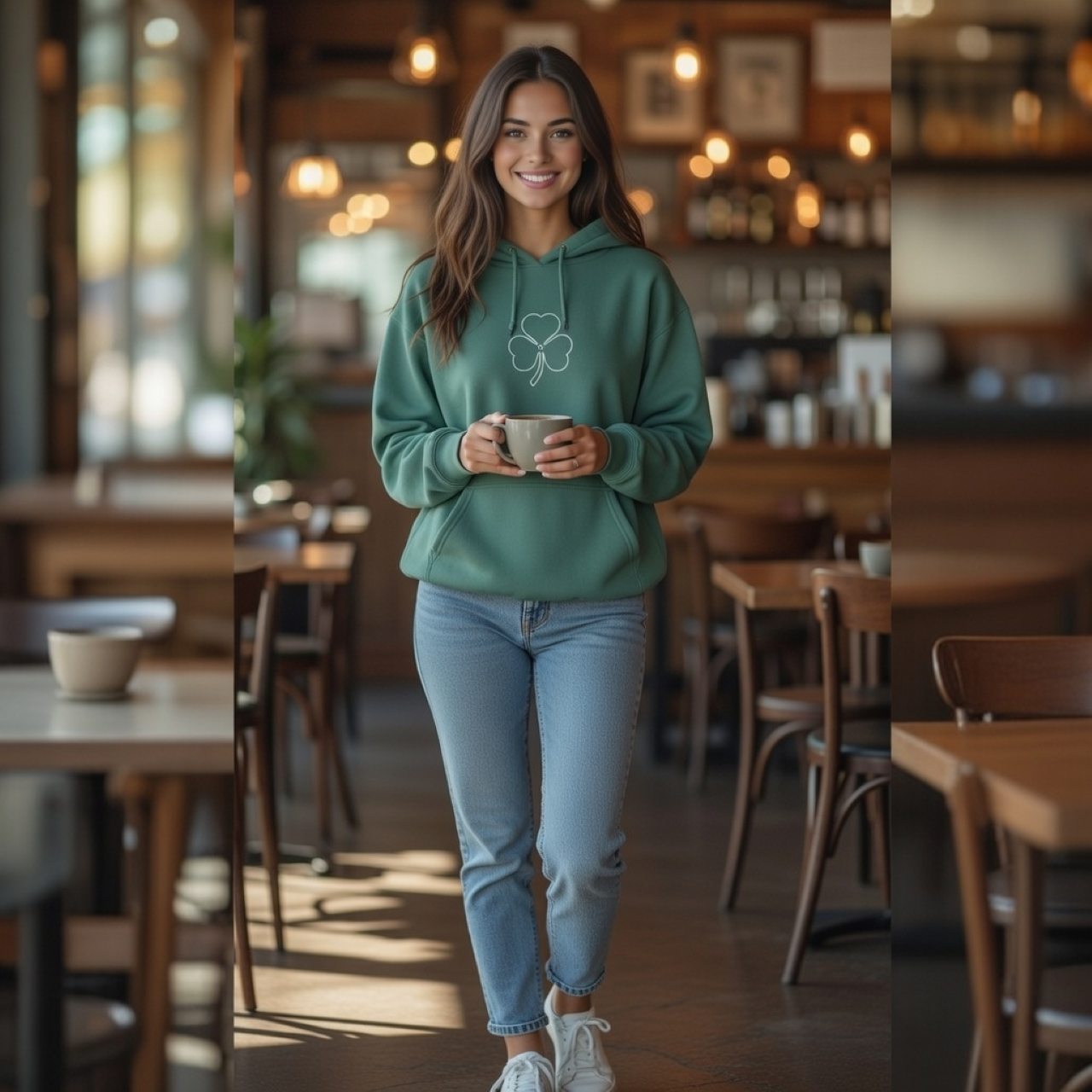 Alpha Shamrock Hoodie – Garment-Dyed Relaxed Clover Pullover product thumbnail image