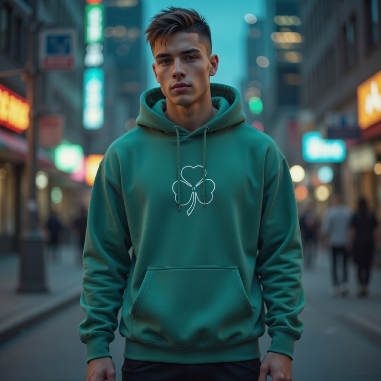 Alpha Shamrock Hoodie – Garment-Dyed Relaxed Clover Pullover product thumbnail image Alpha Shamrock Hoodie – Garment-Dyed Relaxed Clover Pullover product thumbnail image