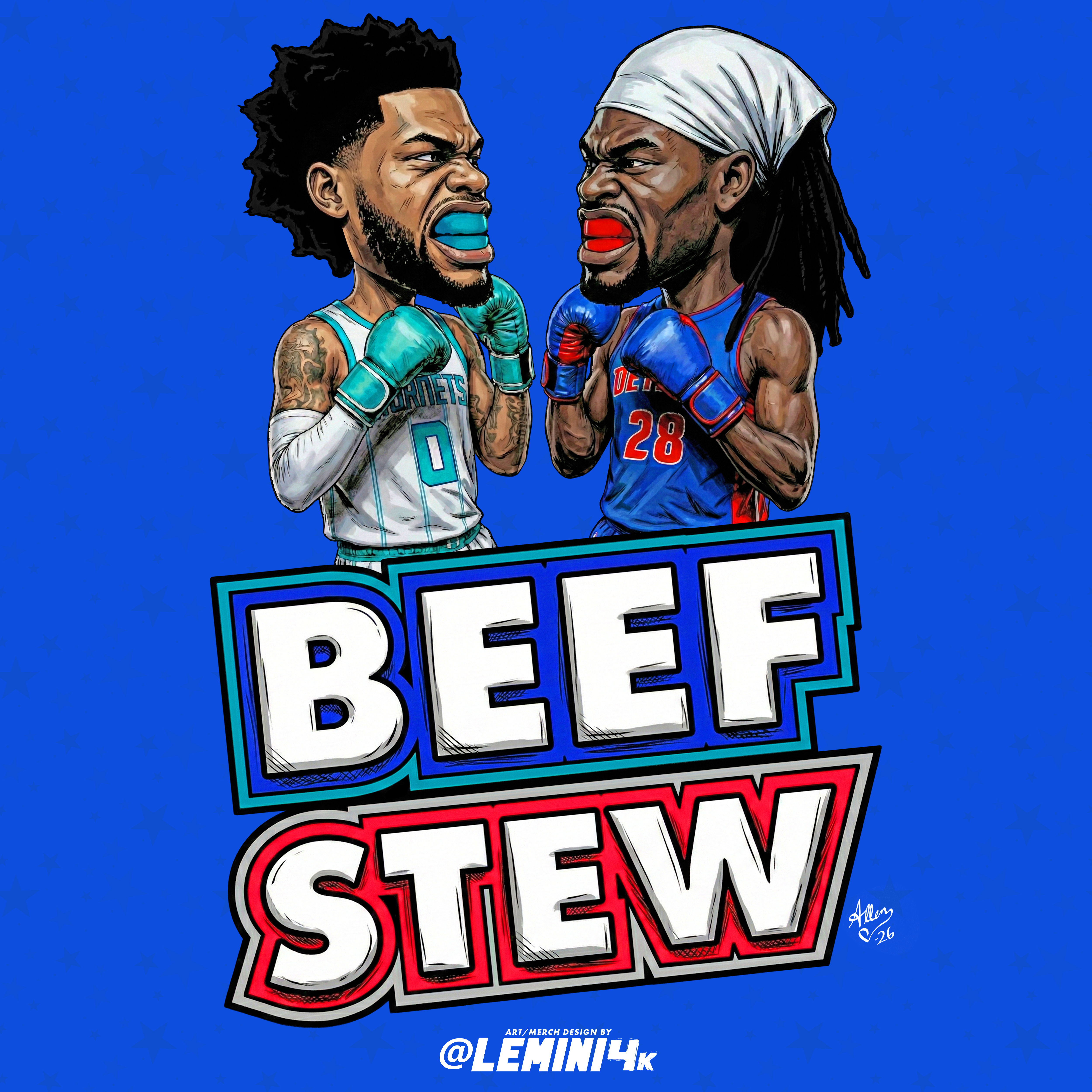 Miles Bridges Vs. Isiah Stewart 'Beef Stew' Tee — Pistons Fan Shirt product thumbnail image Miles Bridges Vs. Isiah Stewart 'Beef Stew' Tee — Pistons Fan Shirt product thumbnail image
