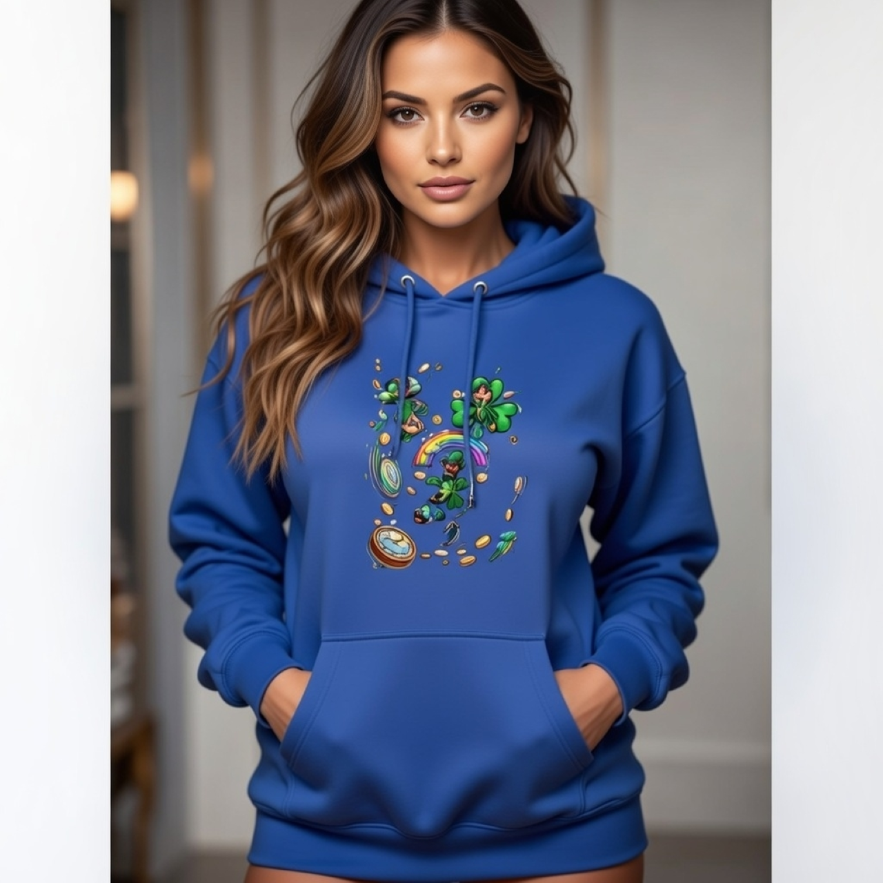 St. Patrick's Day Lucky Leprechaun Hoodie — Shamrock &amp; Pot of Gold Sweatshirt