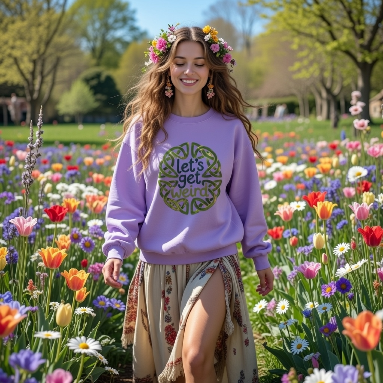 Let’s Get Weird Celtic Knot Sweatshirt – Relaxed Garment-Dyed Crew product thumbnail image