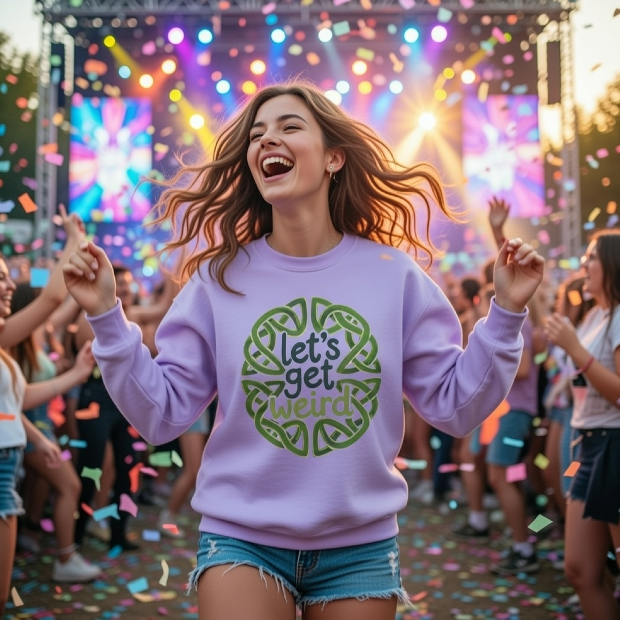 Let’s Get Weird Celtic Knot Sweatshirt – Relaxed Garment-Dyed Crew product thumbnail image Let’s Get Weird Celtic Knot Sweatshirt – Relaxed Garment-Dyed Crew product thumbnail image