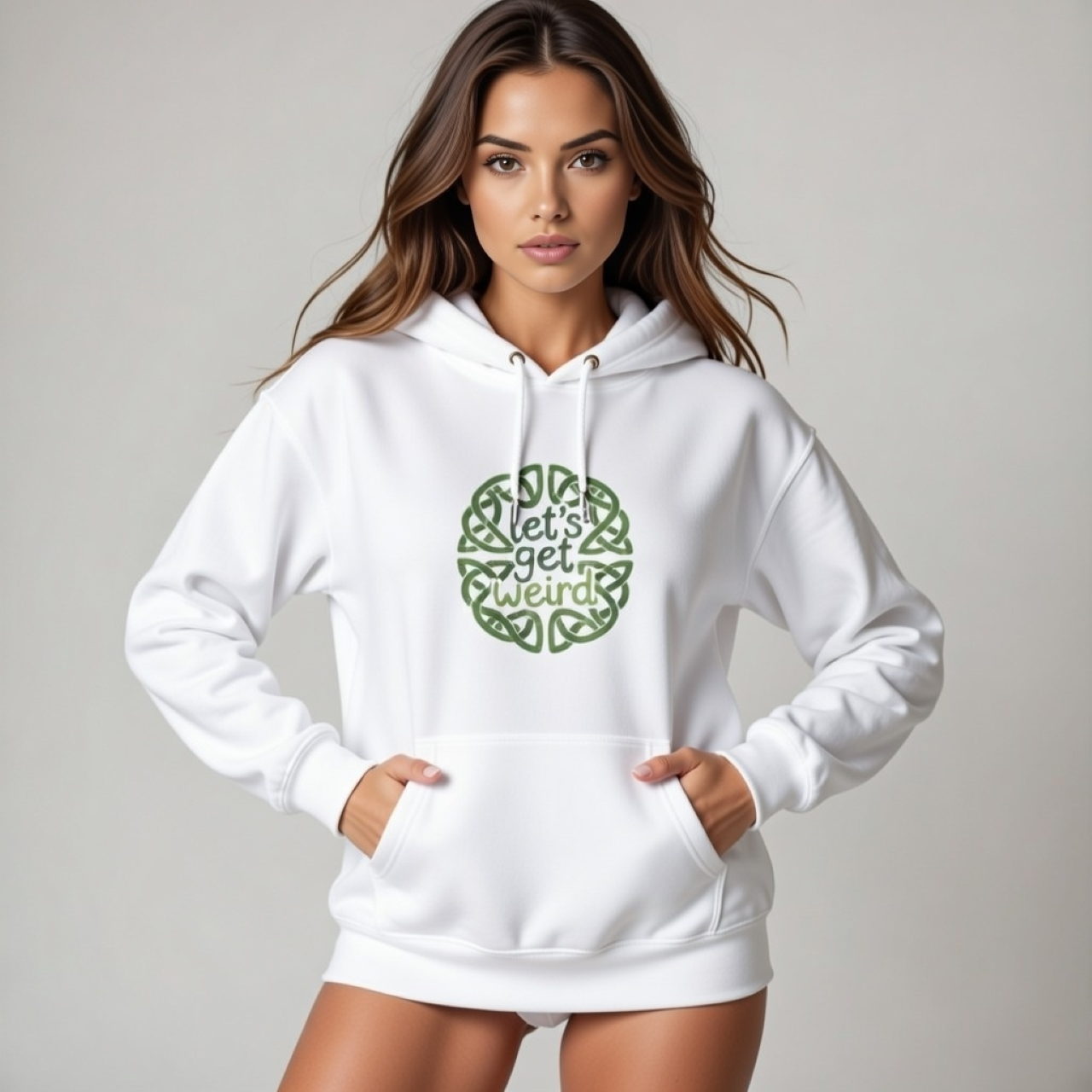 Let’s Get Weird Celtic Knot Hoodie – Relaxed Garment-Dyed Pullover product thumbnail image Let’s Get Weird Celtic Knot Hoodie – Relaxed Garment-Dyed Pullover product thumbnail image