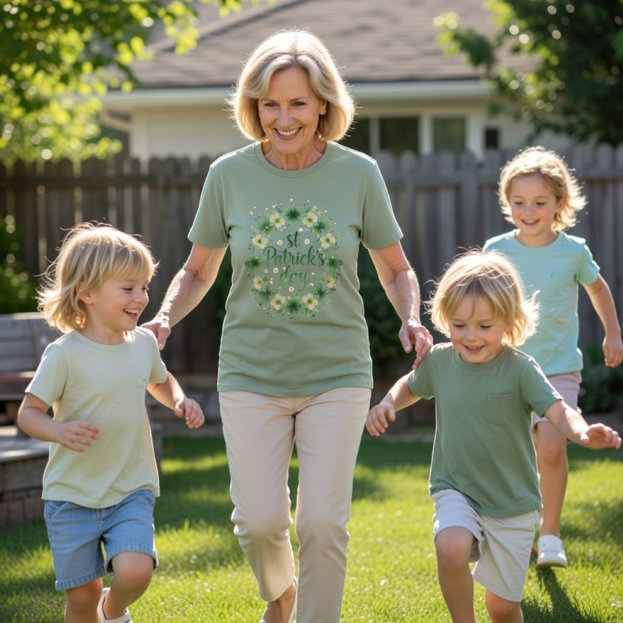 Sparkly Shamrock Wreath Tee – Garment-Dyed St. Patrick’s Day T-Shirt product thumbnail image