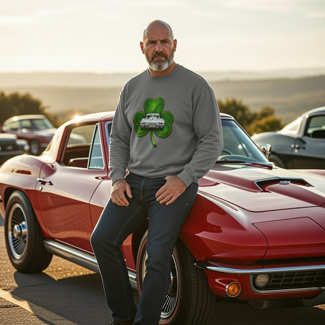 Lucky 65 Corvette Split Window St. Patrick’s Day Sweatshirt – Cozy, Lucky, and Classic product thumbnail image