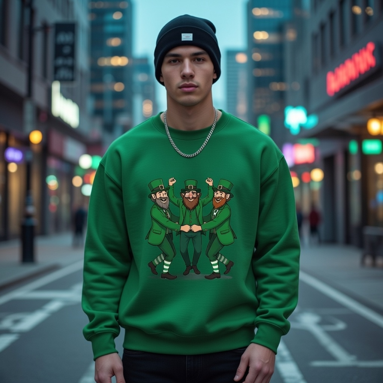 Bridge Dancers St. Patrick’s Day Sweatshirt – Irish Leprechaun Crewneck