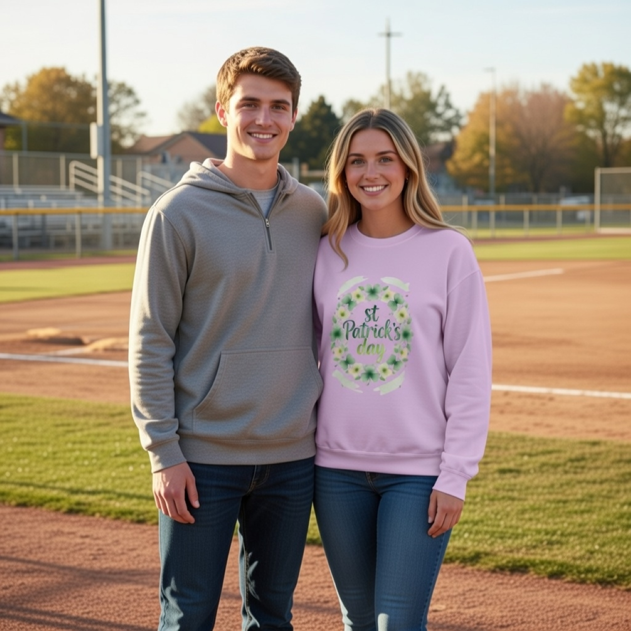 St. Patrick’s Day Shamrock Wreath Sweatshirt – Irish Holiday Crewneck