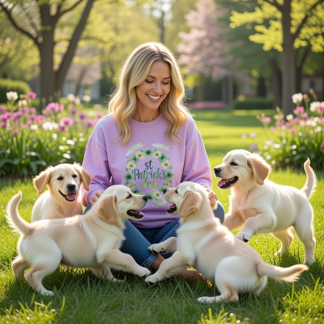 St. Patrick’s Day Shamrock Wreath Sweatshirt – Irish Holiday Crewneck product thumbnail image