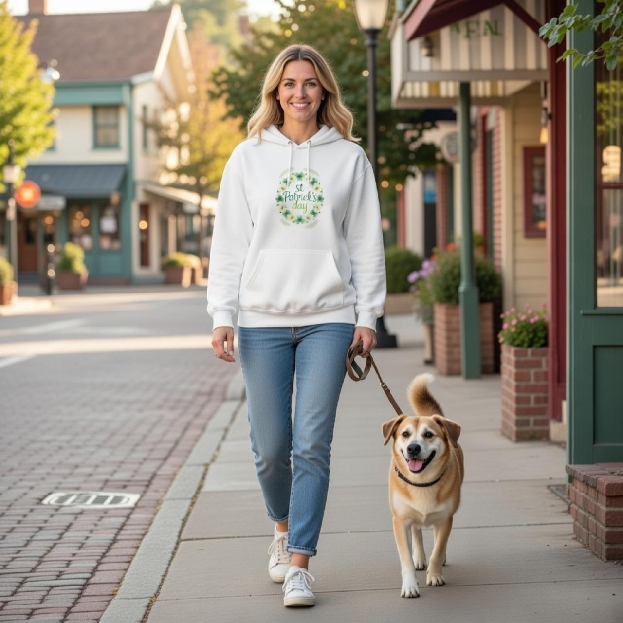 St. Patrick’s Day Shamrock Wreath Hoodie – Irish Holiday Pullover— 'St Patrick's Day' Green Shamrock Wreath product thumbnail image St. Patrick’s Day Shamrock Wreath Hoodie – Irish Holiday Pullover— 'St Patrick's Day' Green Shamrock Wreath product thumbnail image