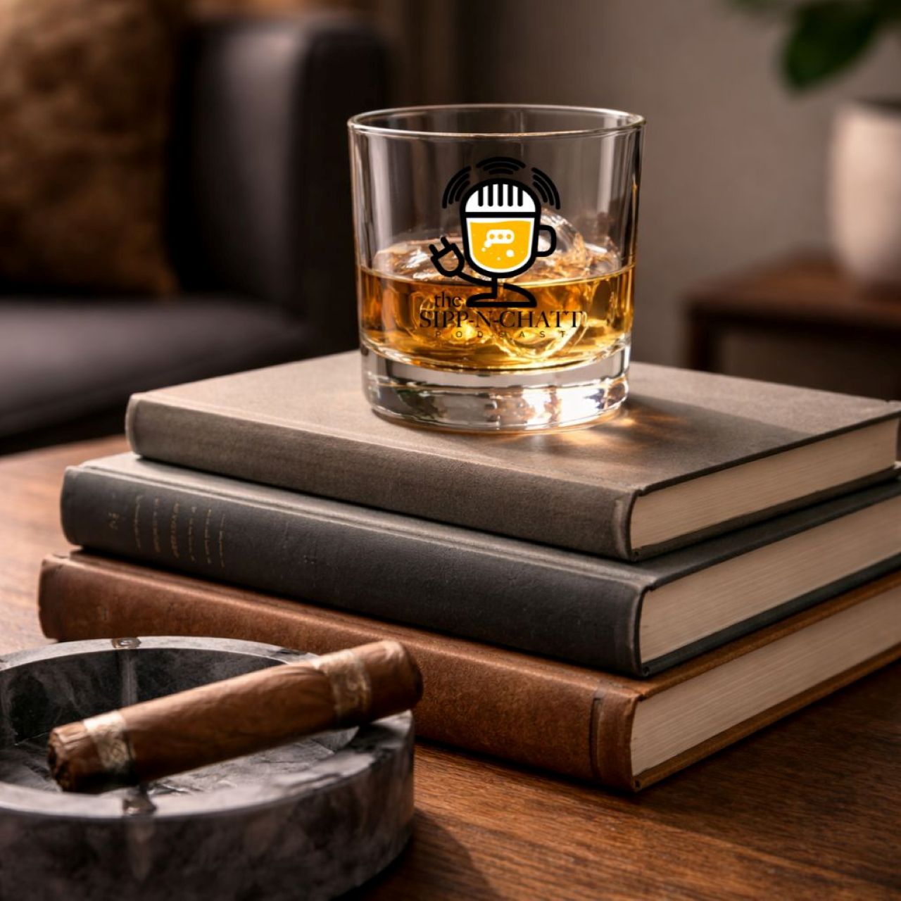 Sipp-N-Chatt 10oz Rocks Glass – Multi-color Logo