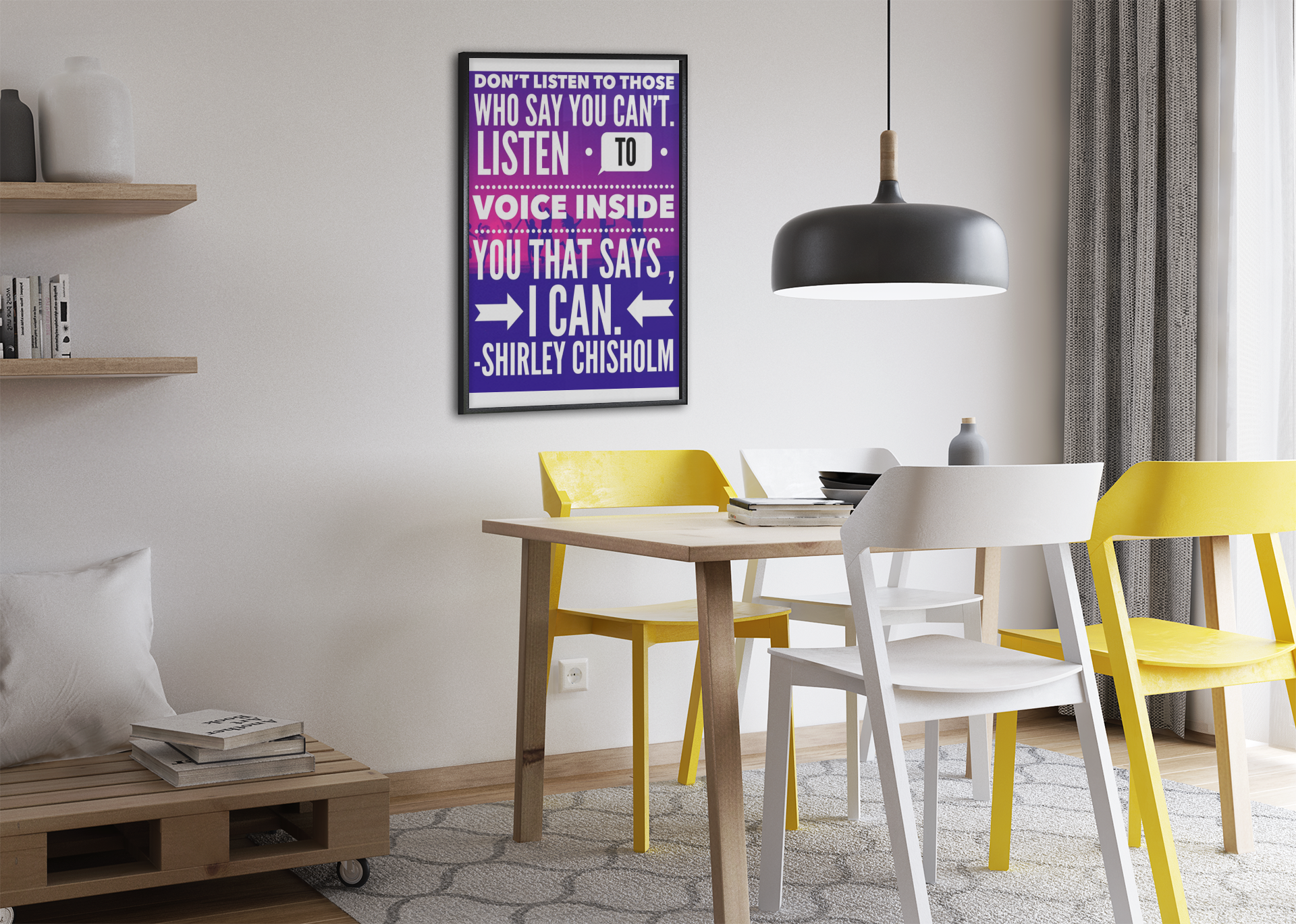 Matte Poster — "Listen to the Voice Inside You That Says I Can" (Shirley Chisholm) product thumbnail image Matte Poster — "Listen to the Voice Inside You That Says I Can" (Shirley Chisholm) product thumbnail image