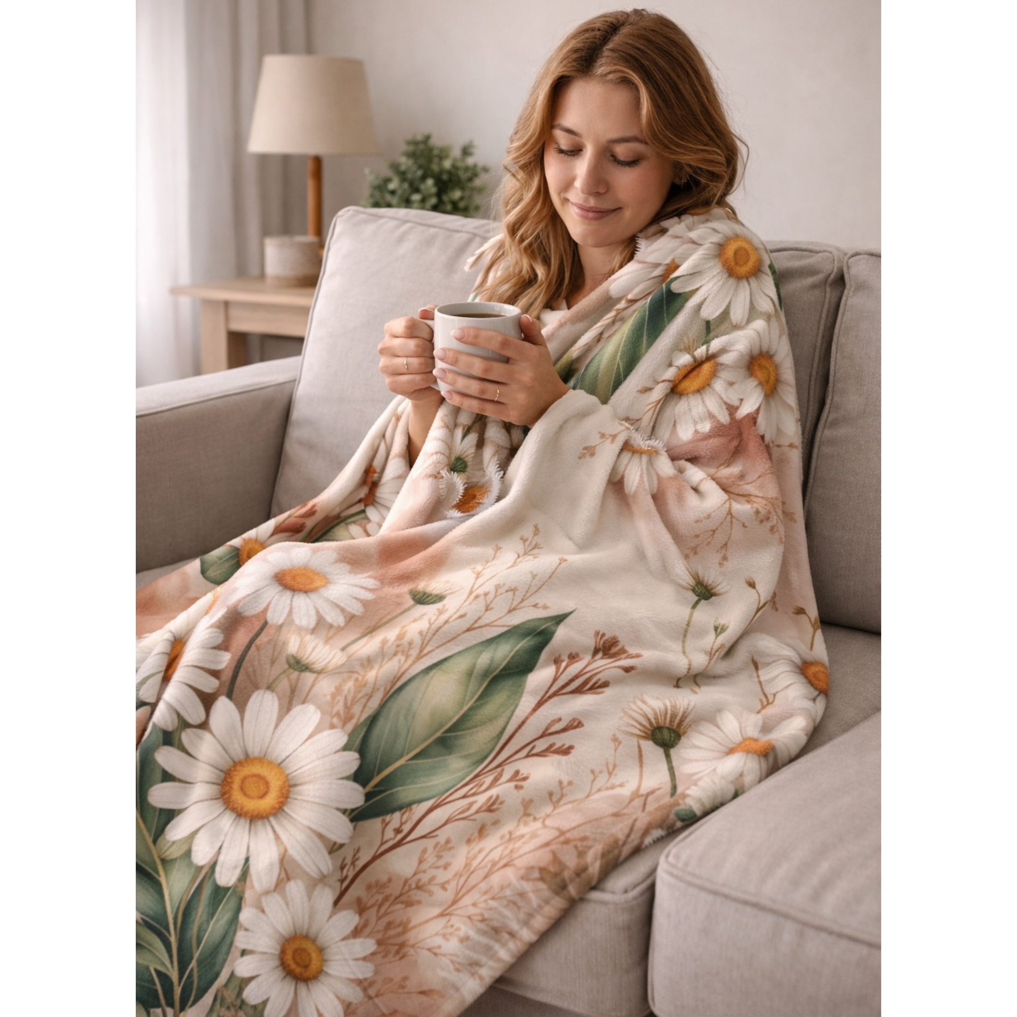 Daisy Garden Cozy Throw Blanket