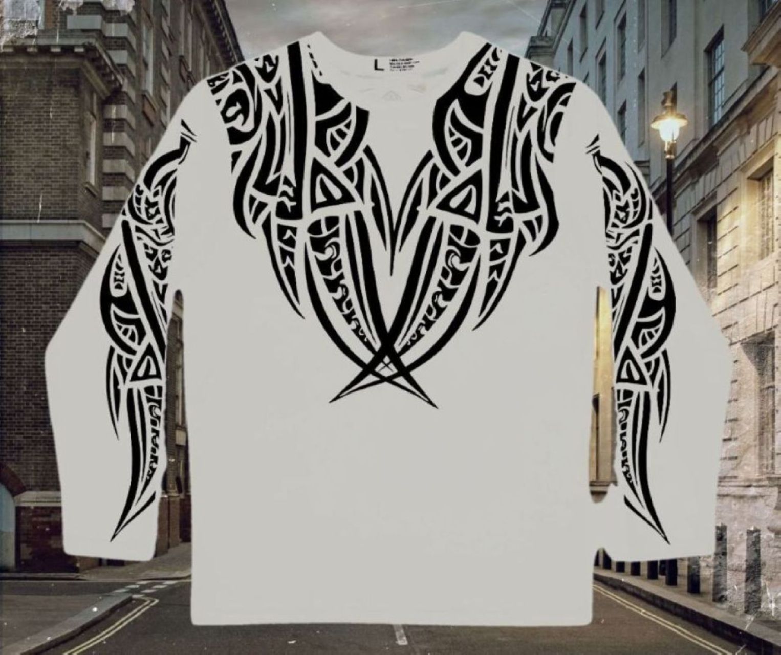 Tribal Honu Long Sleeve Shirt — Hawaiian Turtle with Tribal Wings product thumbnail image