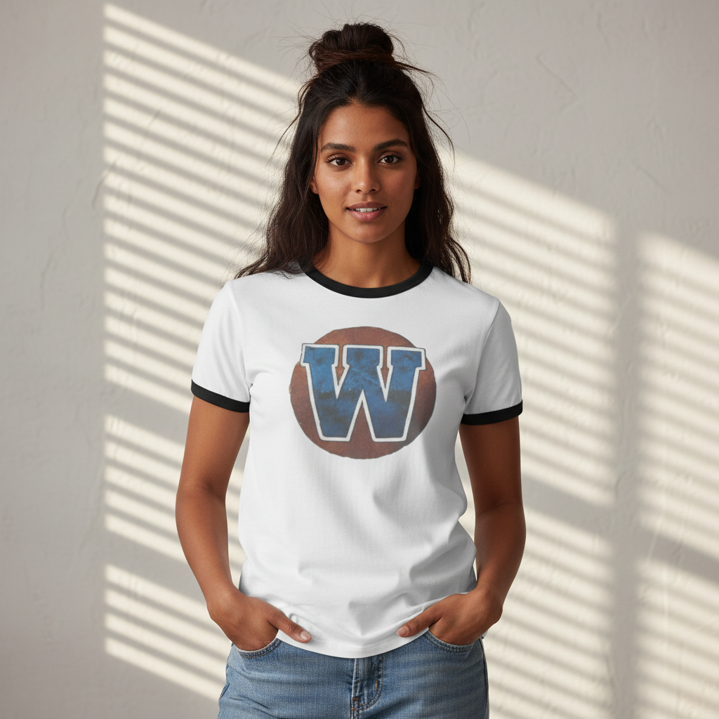 Retro '70s Winna Warrior Ringer Tee - unisex product thumbnail image Retro '70s Winna Warrior Ringer Tee - unisex product thumbnail image
