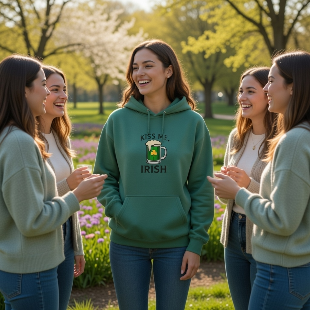 Kiss Me, Irish Hoodie — St. Patrick’s Day Beer Mug Sweatshirt product thumbnail image