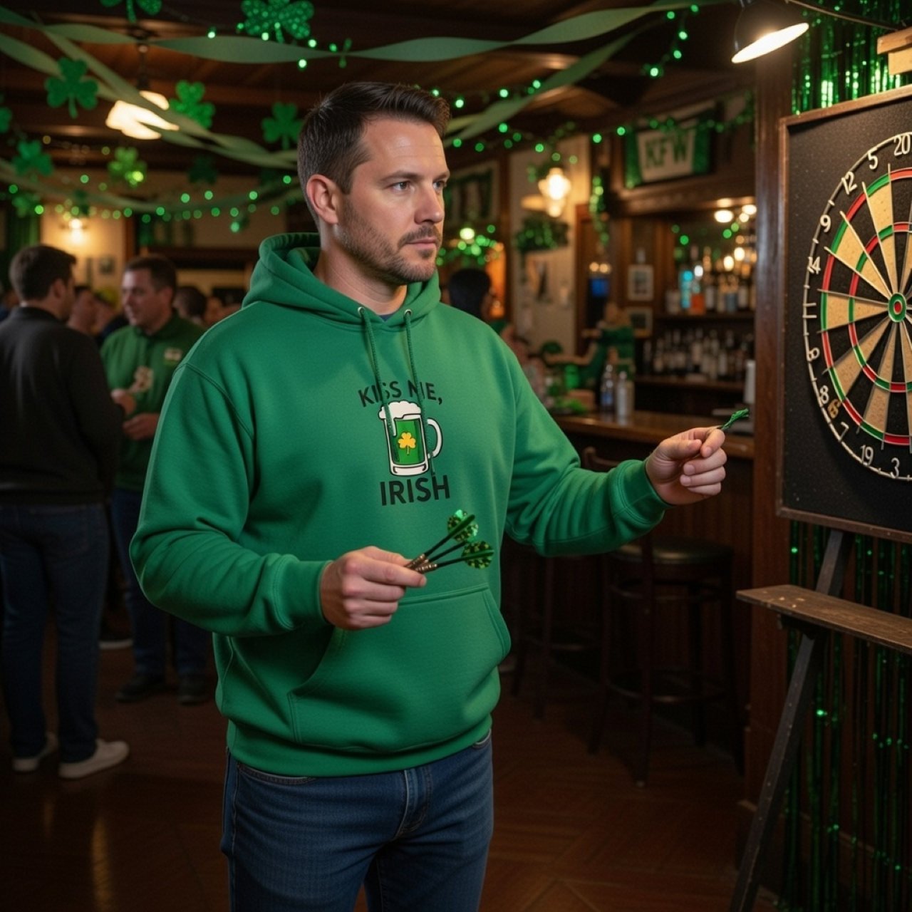 Kiss Me, Irish Hoodie — St. Patrick’s Day Beer Mug Sweatshirt product thumbnail image Kiss Me, Irish Hoodie — St. Patrick’s Day Beer Mug Sweatshirt product thumbnail image