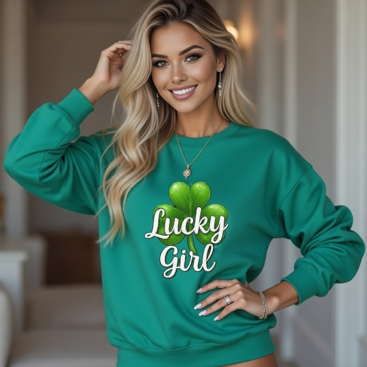 Lucky Girl Sweatshirt – St. Patrick’s Day Crewneck