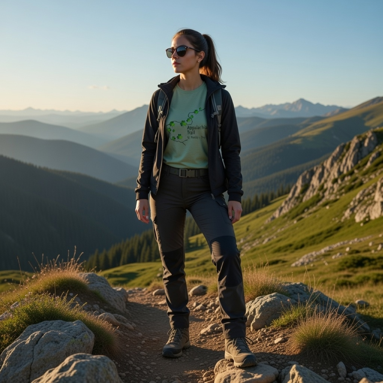 Appalachian Trail St. Paddy’s Day T-Shirt – Vintage Hiking Graphic Tee | Shamrock Trail Map Shirt product thumbnail image