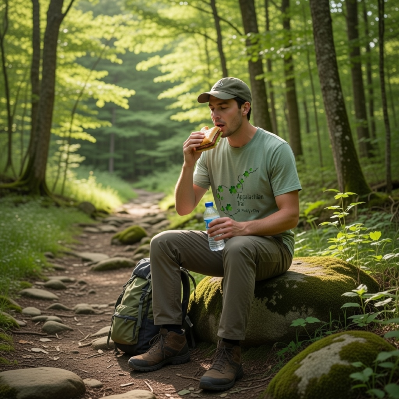 Appalachian Trail St. Paddy’s Day T-Shirt – Vintage Hiking Graphic Tee | Shamrock Trail Map Shirt product thumbnail image Appalachian Trail St. Paddy’s Day T-Shirt – Vintage Hiking Graphic Tee | Shamrock Trail Map Shirt product thumbnail image