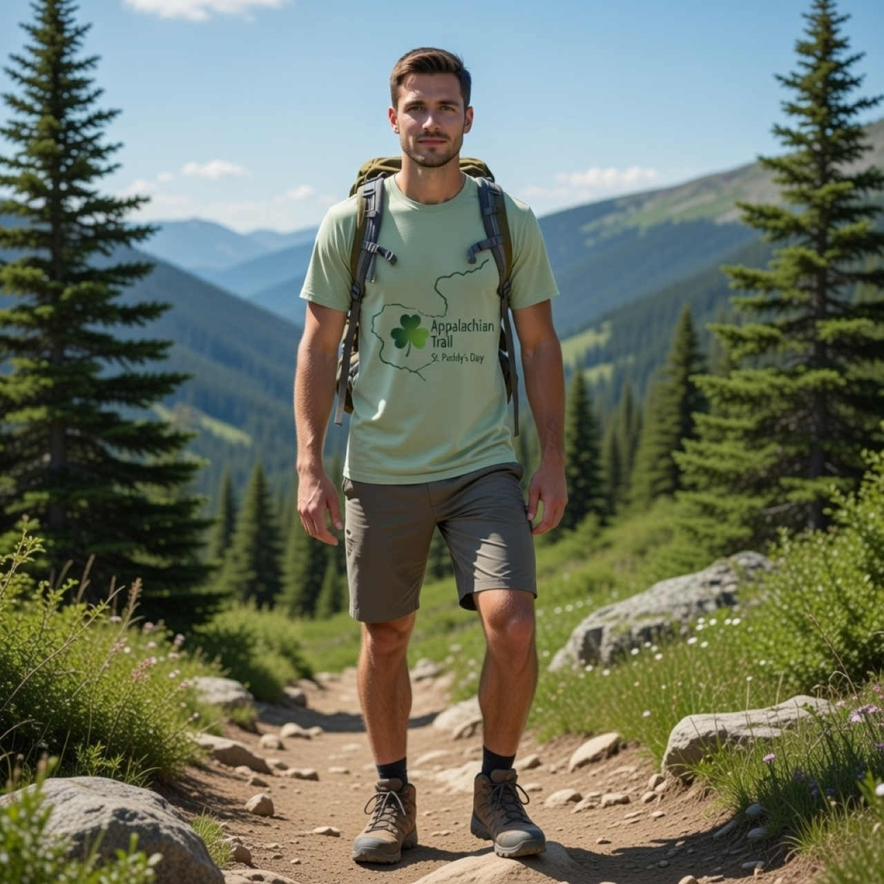 Appalachian Trail St. Paddy’s Day T-Shirt – Shamrock Hiking Graphic Tee | Vintage Outdoor Pullover product thumbnail image